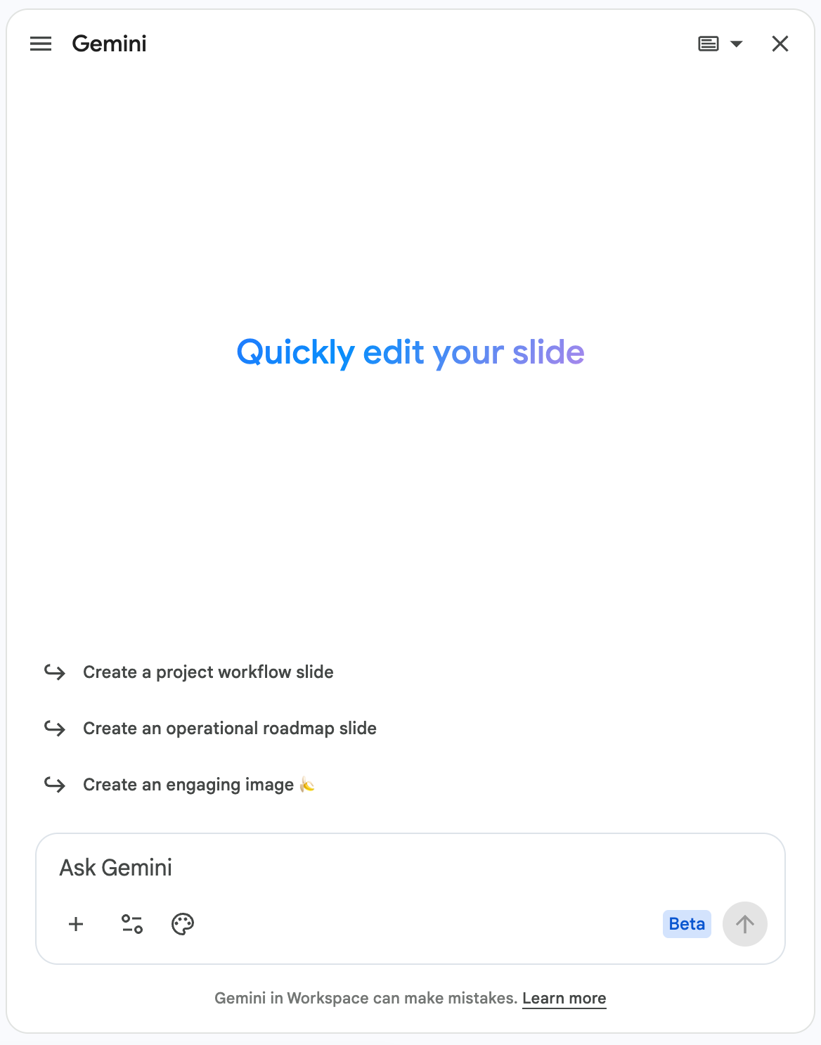 Gemini in Slides screenshot